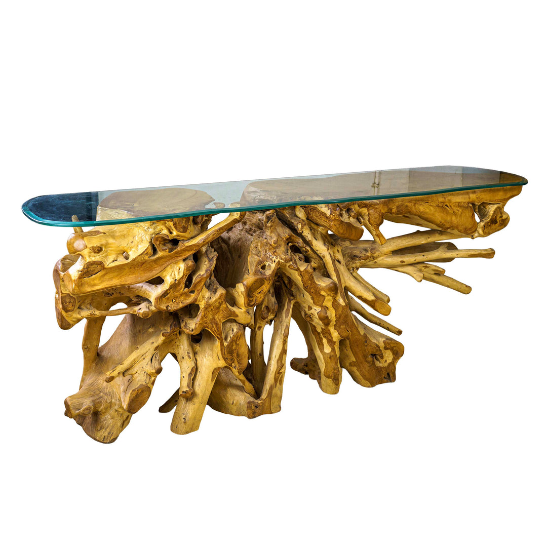 Colette Elongated Console with Glass