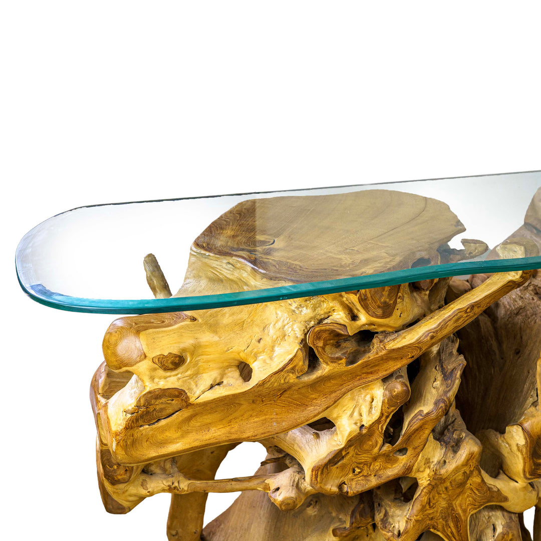 Colette Elongated Console with Glass