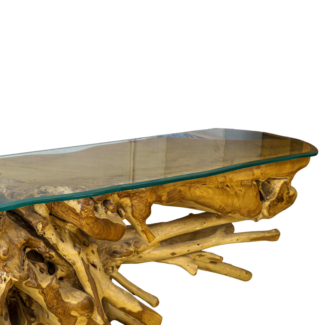 Colette Elongated Console with Glass