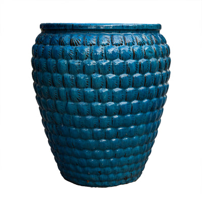 Glazed Outdoor Blue Pot