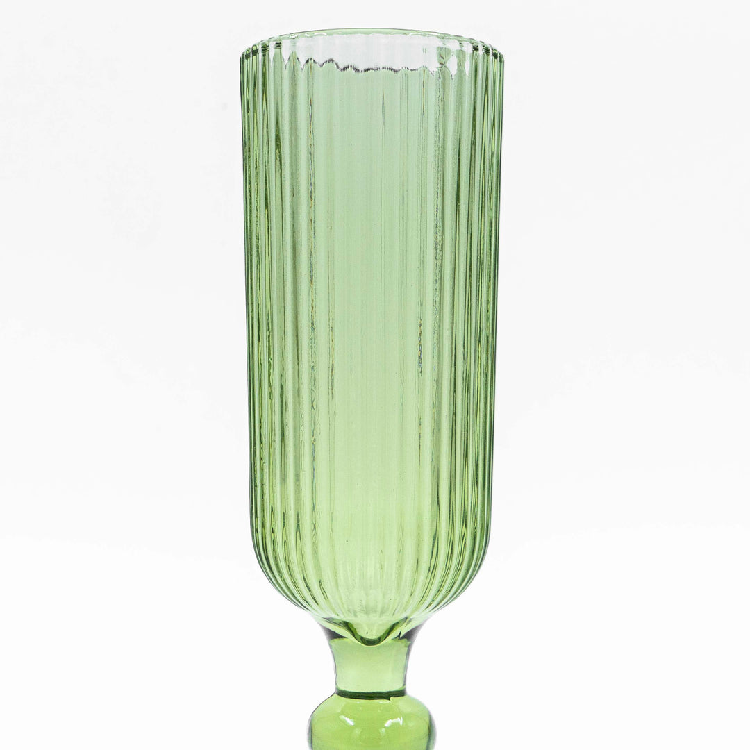 Layla Fluted Sling Glass - Green