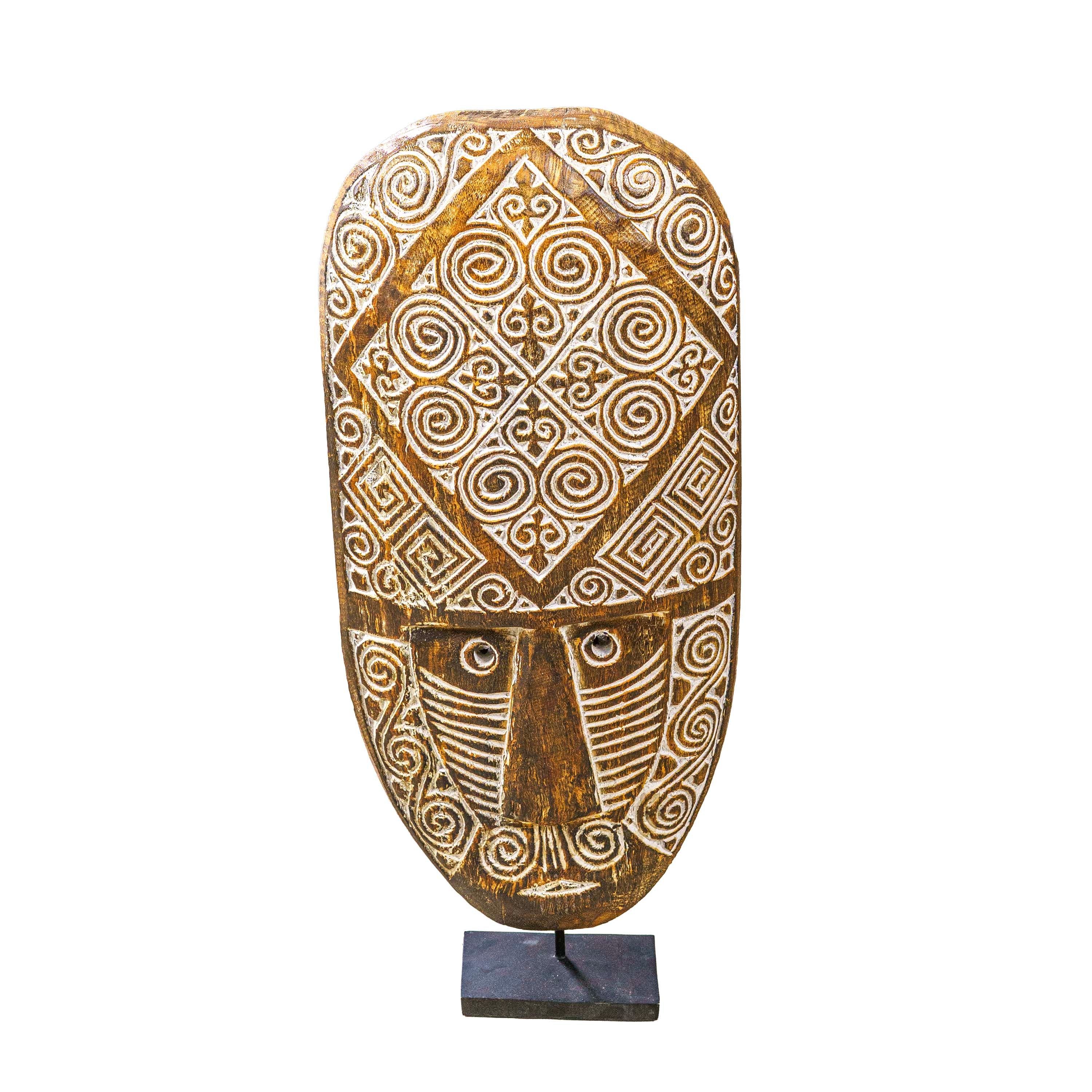 Handcarved Wooden Oval Shaped Mask