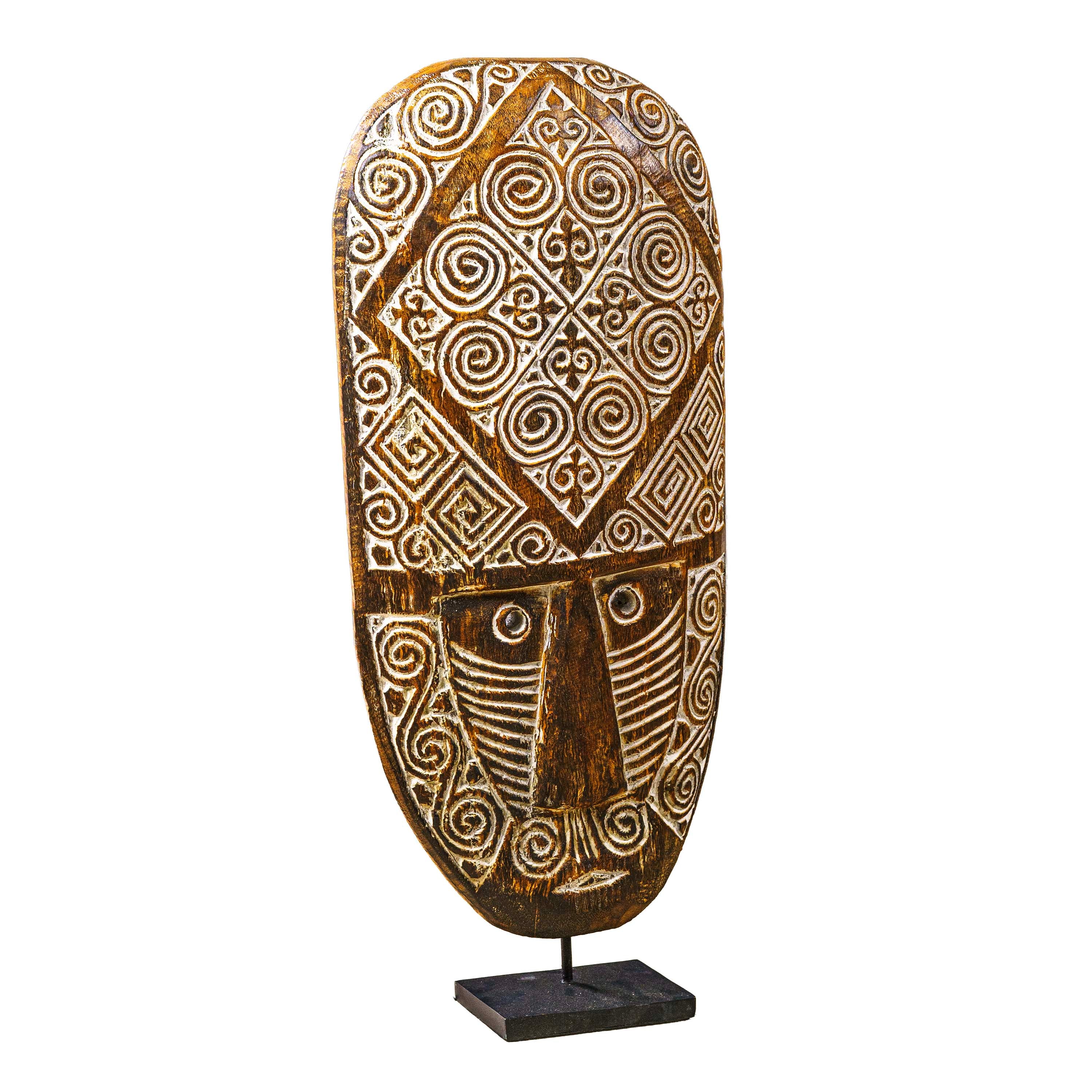 Handcarved Wooden Oval Shaped Mask