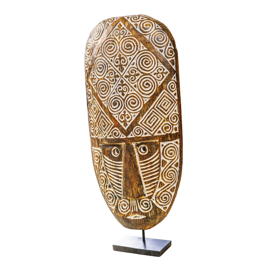 Handcarved Wooden Oval Shaped Mask