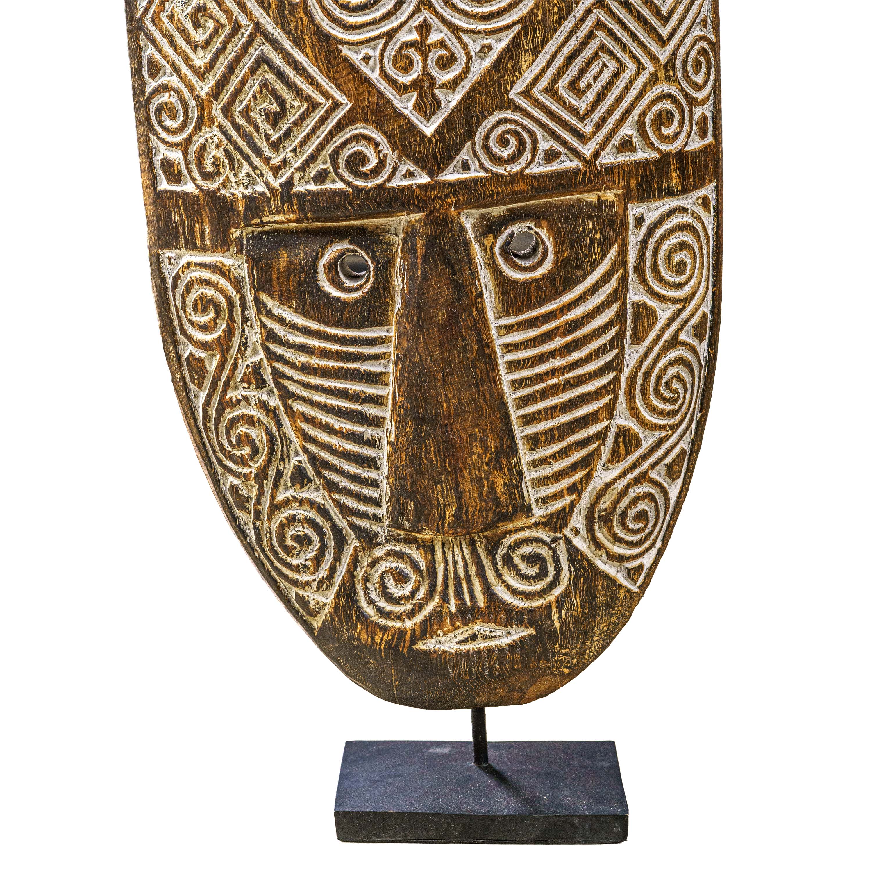 Handcarved Wooden Oval Shaped Mask