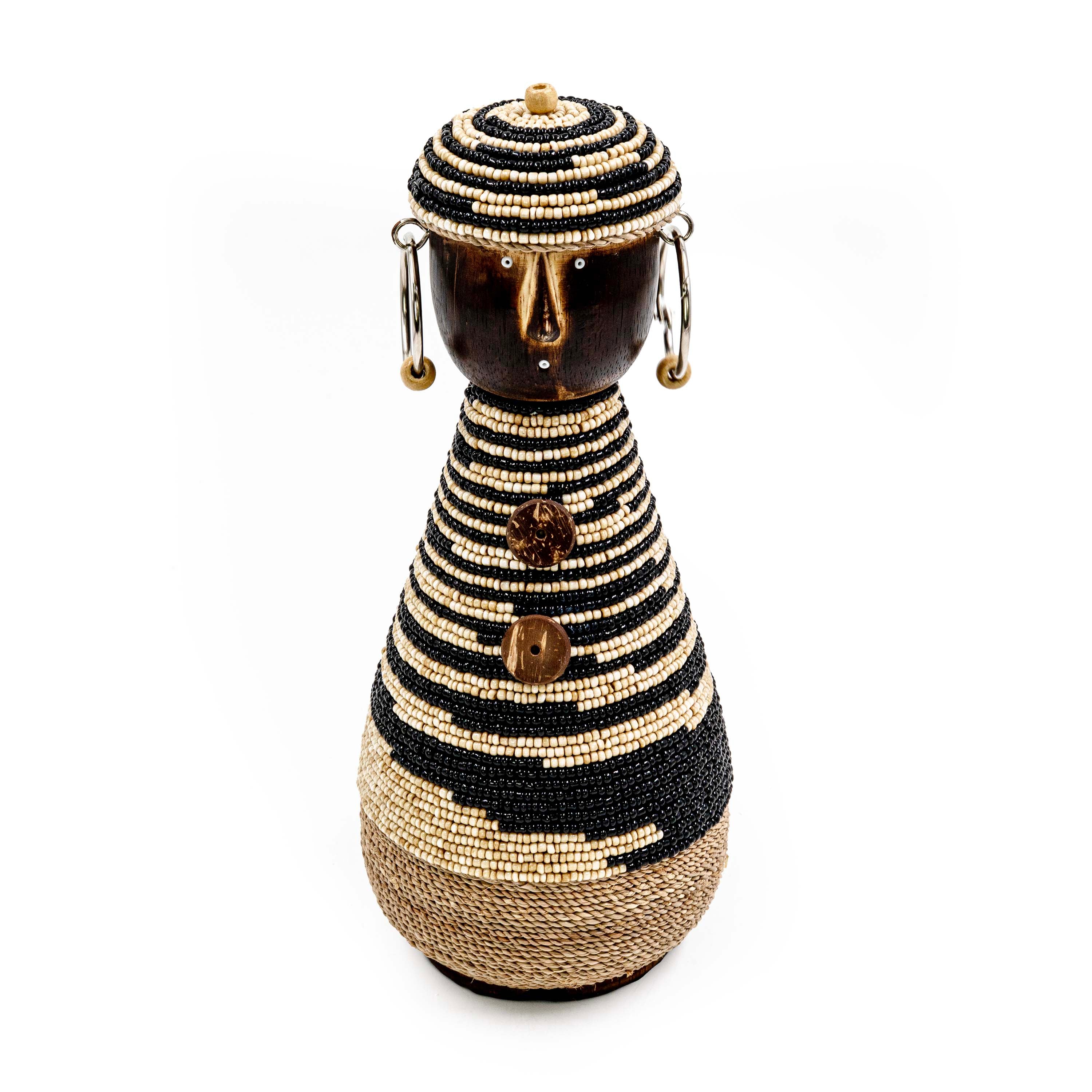 TALO WOODEN FIGURINE WITH JUTE AND BEADS