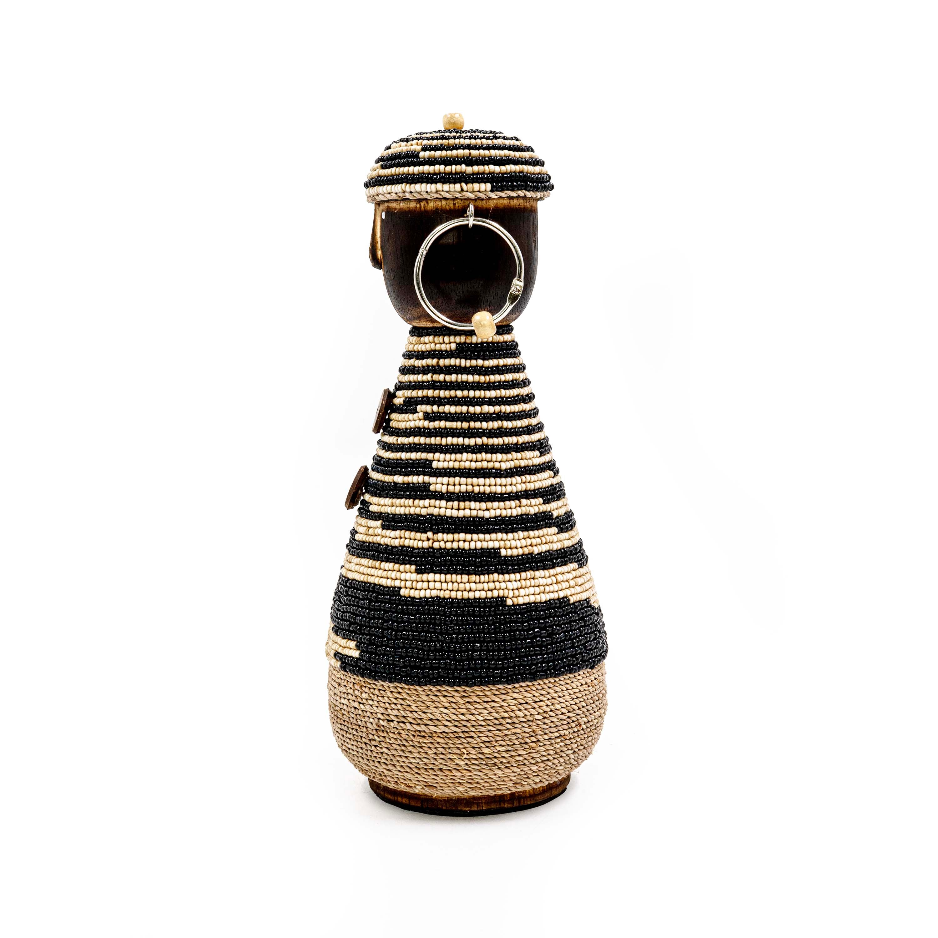 TALO WOODEN FIGURINE WITH JUTE AND BEADS