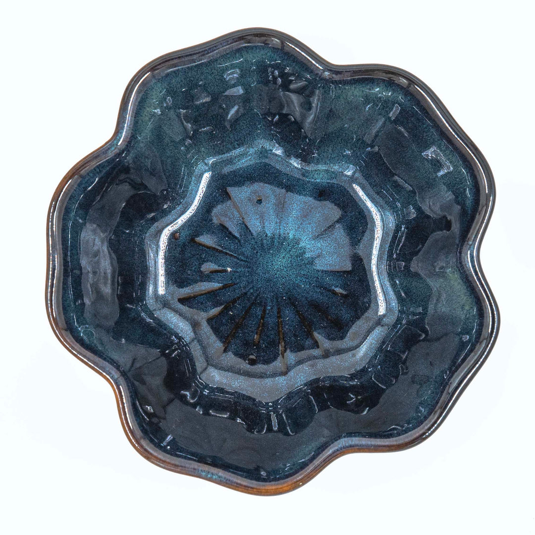 Mona Dessert Bowl Flower Shaped - Blue