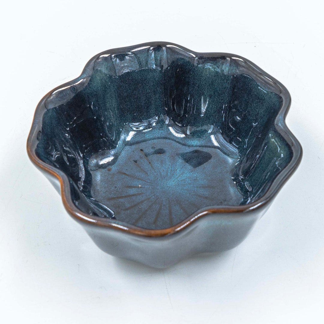 Mona Dessert Bowl Flower Shaped - Blue