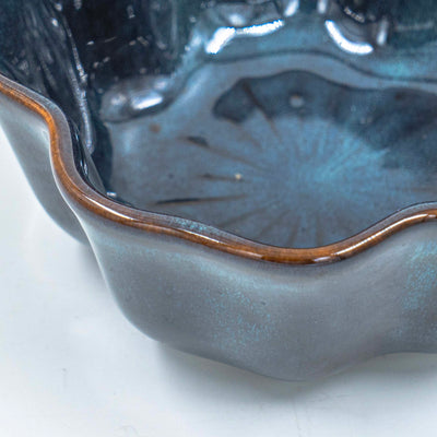 Mona Dessert Bowl Flower Shaped - Blue