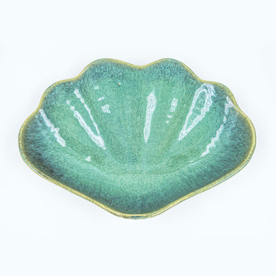 Mona Deep Curvy Serving Platter - Green