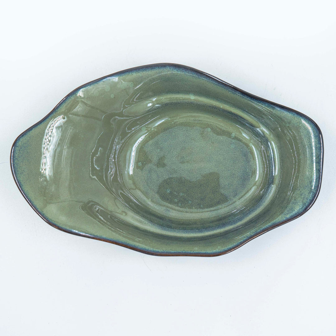 Mona Leafy Platter In Green - Large