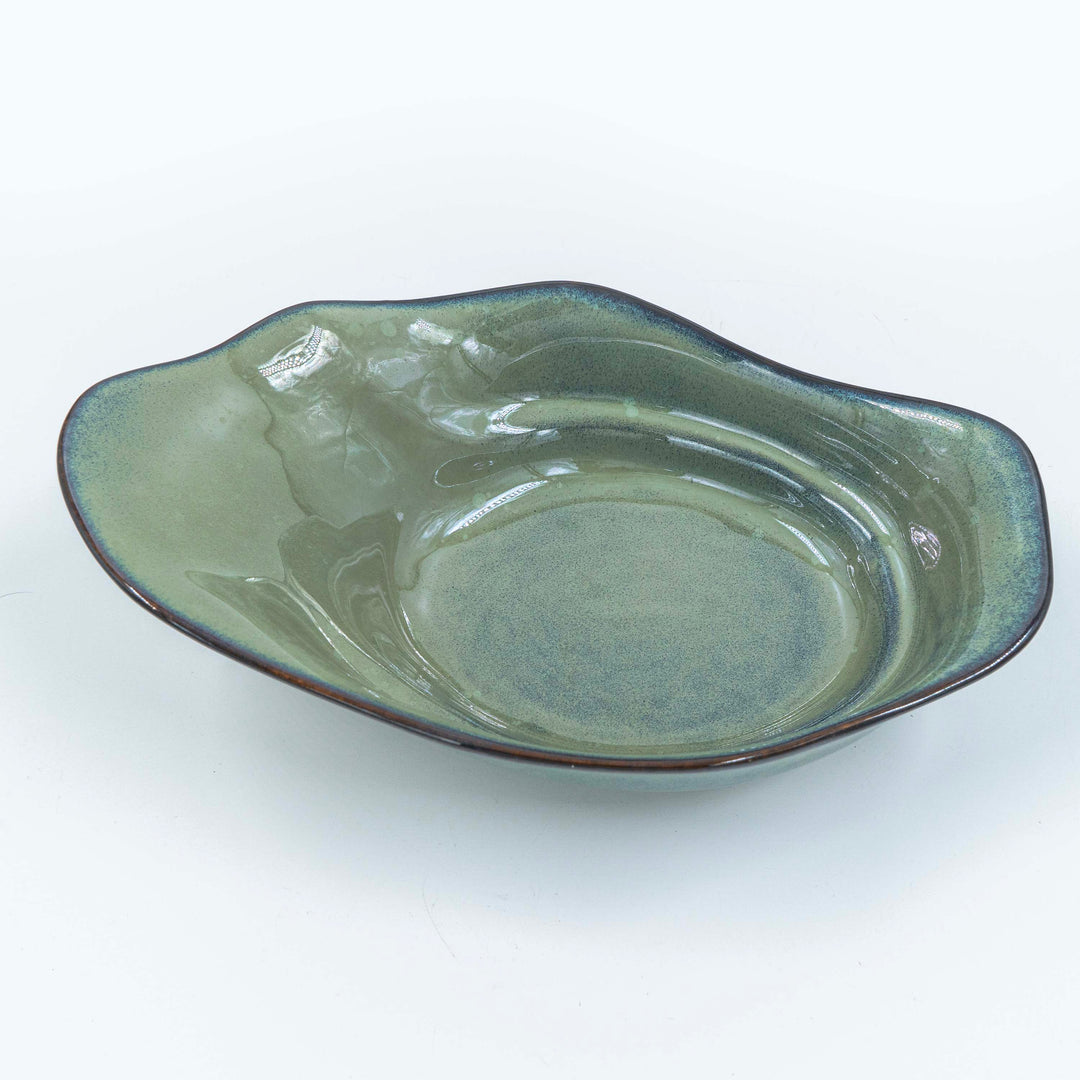 Mona Leafy Platter In Green - Large