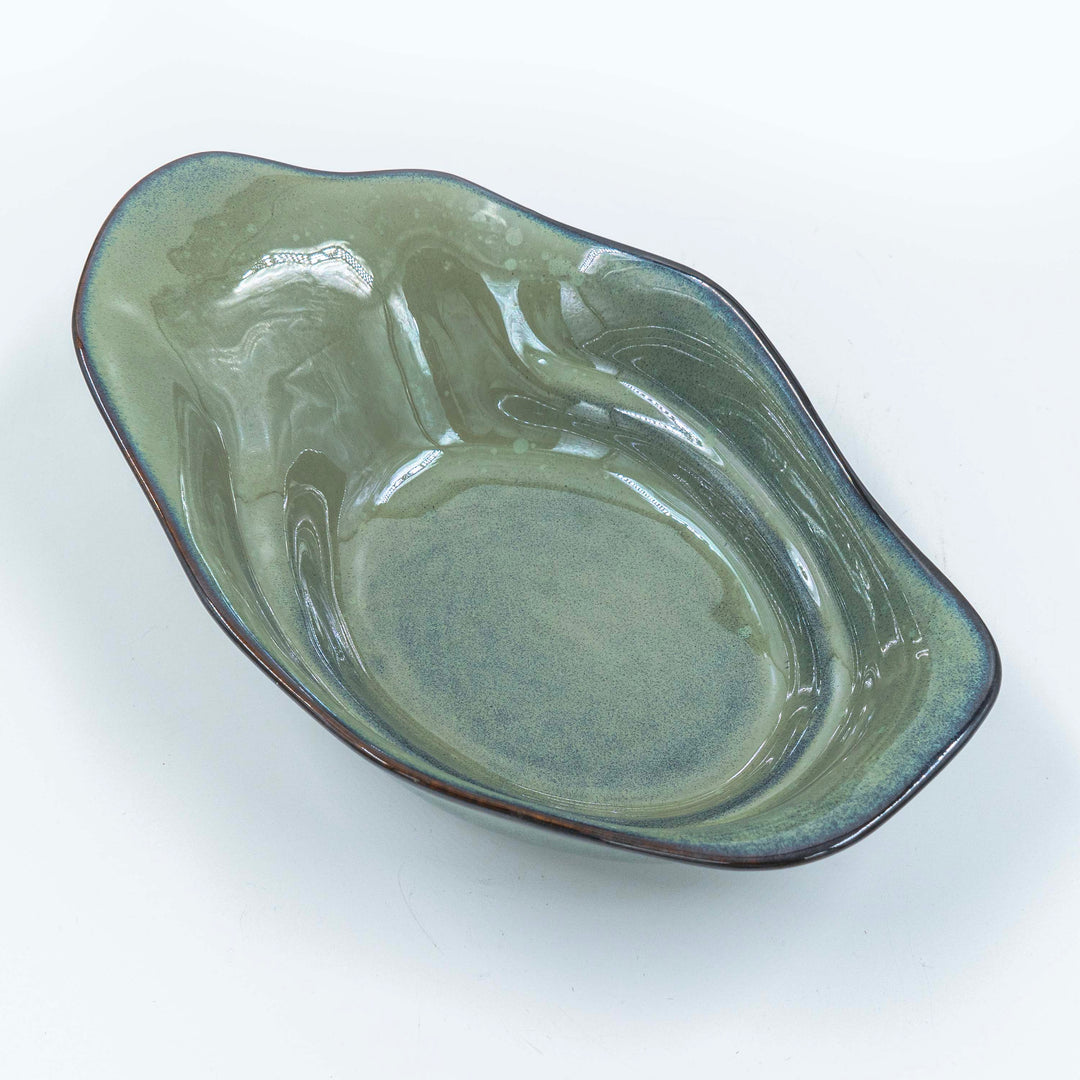 Mona Leafy Platter In Green - Large