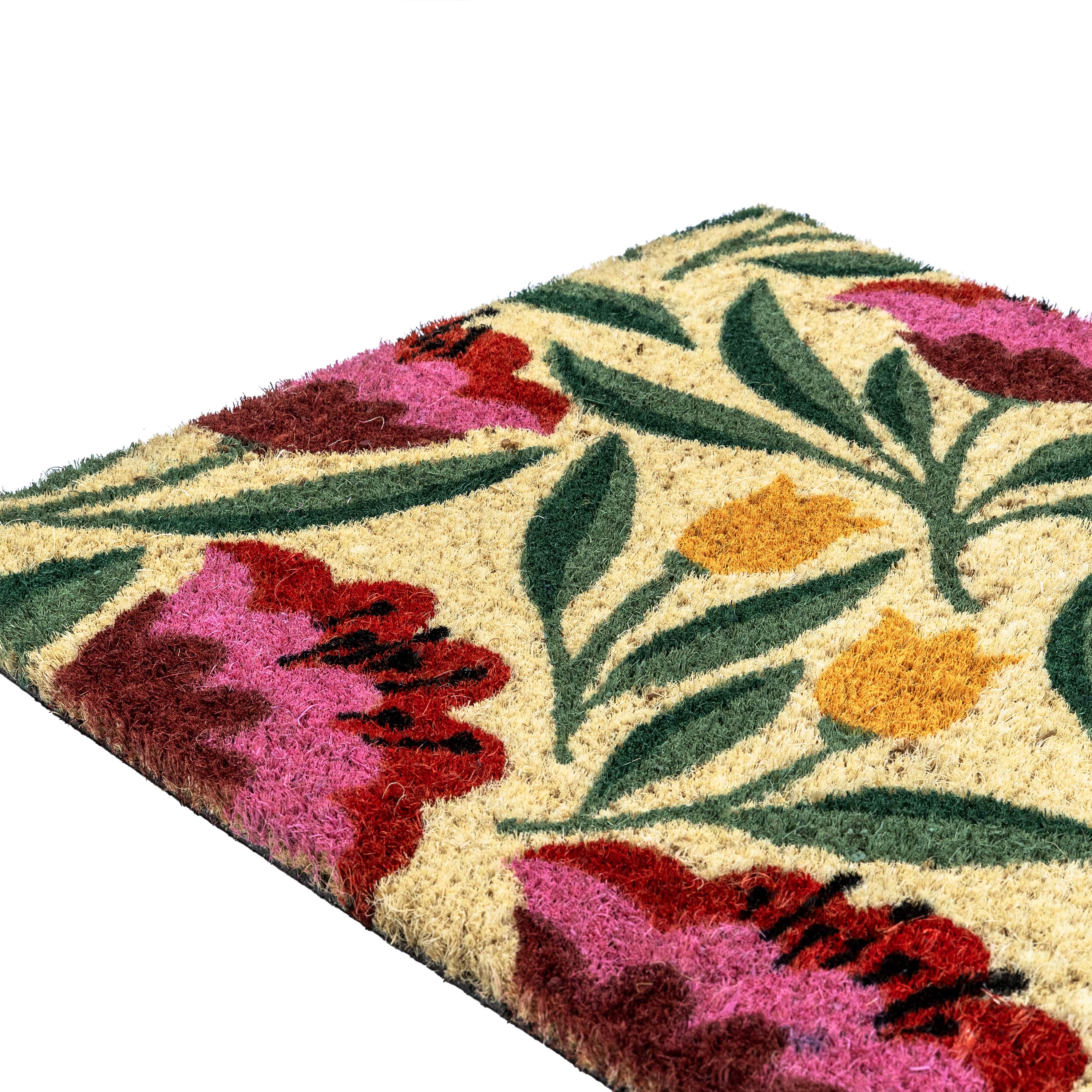 PVC BACKED COIR MAT RED ROSE