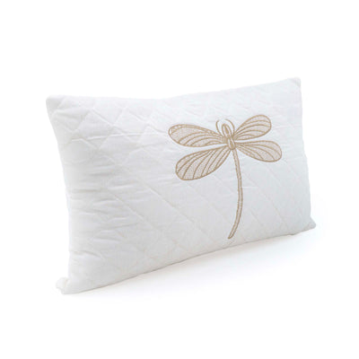 Embroidered Quilted Dragonfly Motif Cushion Cover