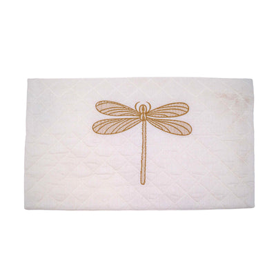 Embroidered Quilted Dragonfly Motif Cushion Cover
