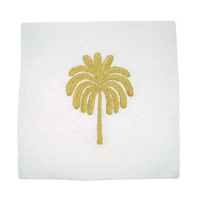 Embroidered Quilted Palm Motif Cushion cover