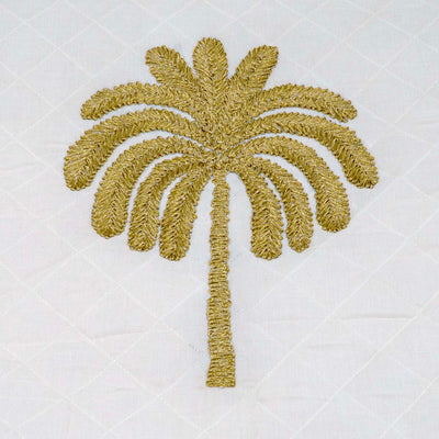Embroidered Quilted Palm Motif Cushion cover