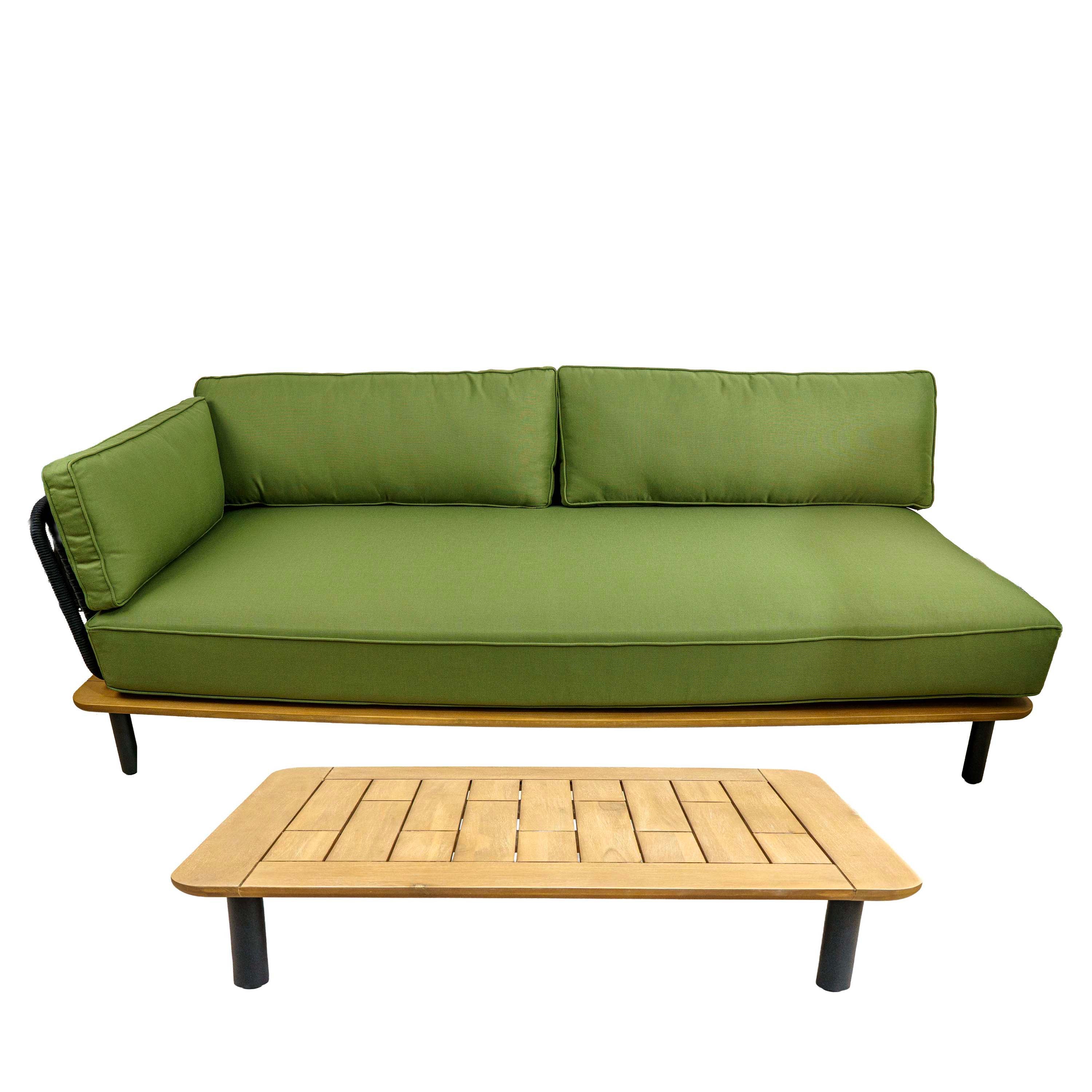 Buch Three Seater Right Corner Sofa Set with Table