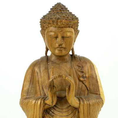 Suar Wooden Buddha Standing Statue