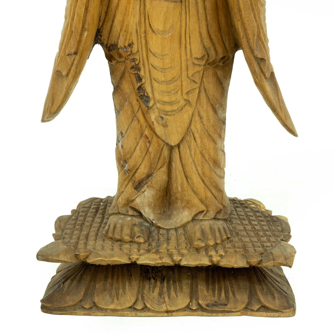 Suar Wooden Buddha Standing Statue