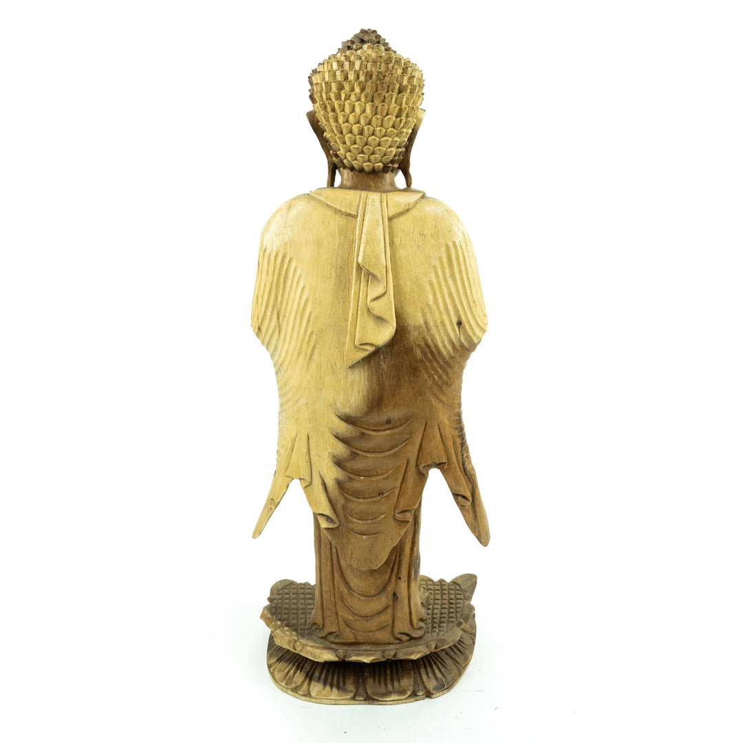 Suar Wooden Buddha Standing Statue