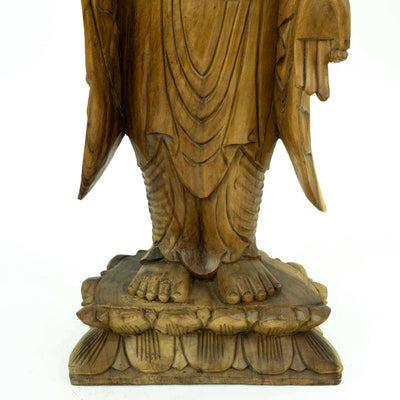 Suar Wooden Buddha Standing Sculpture