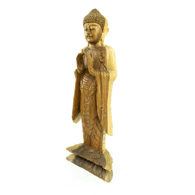 Suar Wooden Standing Buddha