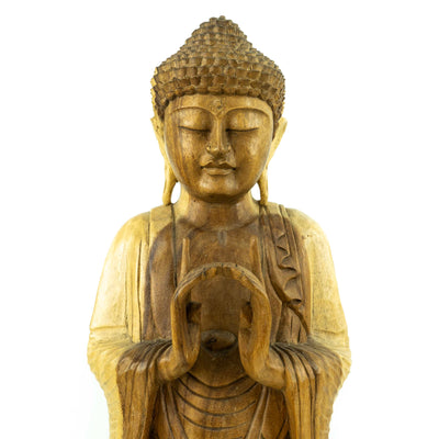 Suar Wooden Standing Buddha