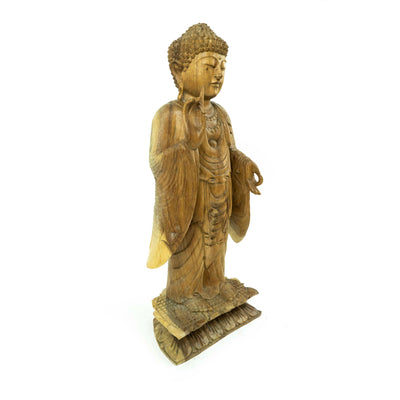 Suar Wooden Standing Buddha - Prithvi Mudra