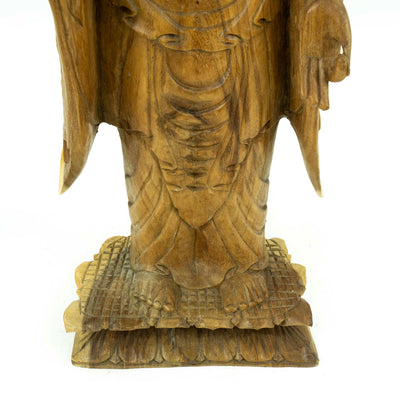 Suar Wooden Standing Buddha - Prithvi Mudra