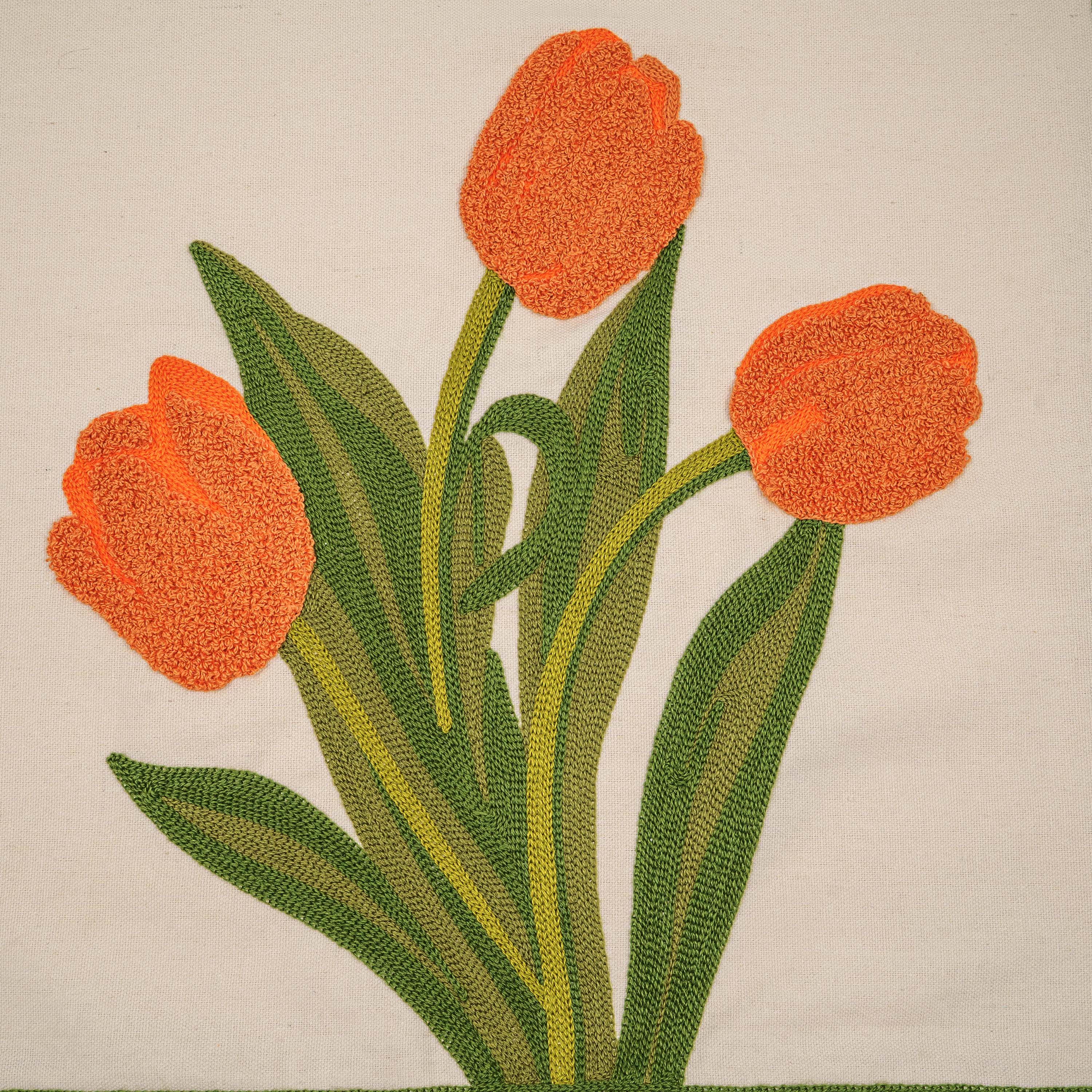 Blooming Plant Cushion Cover