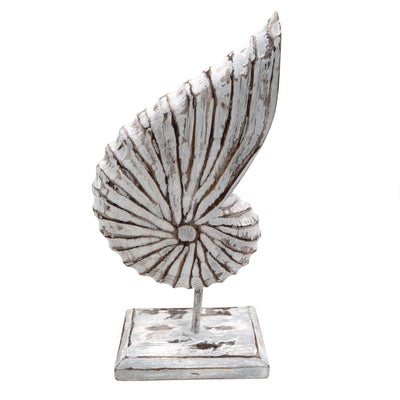 Albizia Wooden Sea Shell On Stand