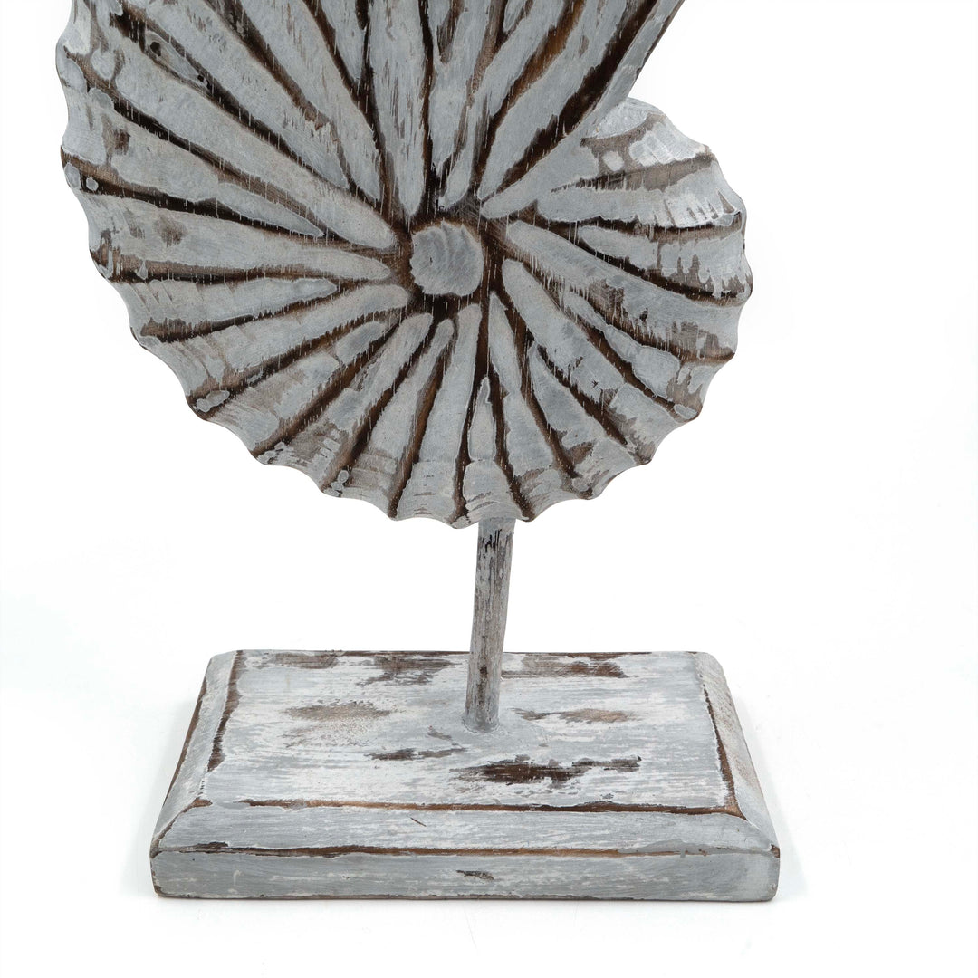 Albizia Wooden Sea Shell On Stand