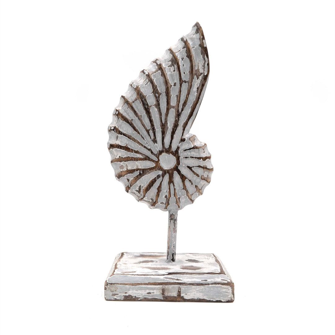 Albizia Wooden Sea Shell On Stand