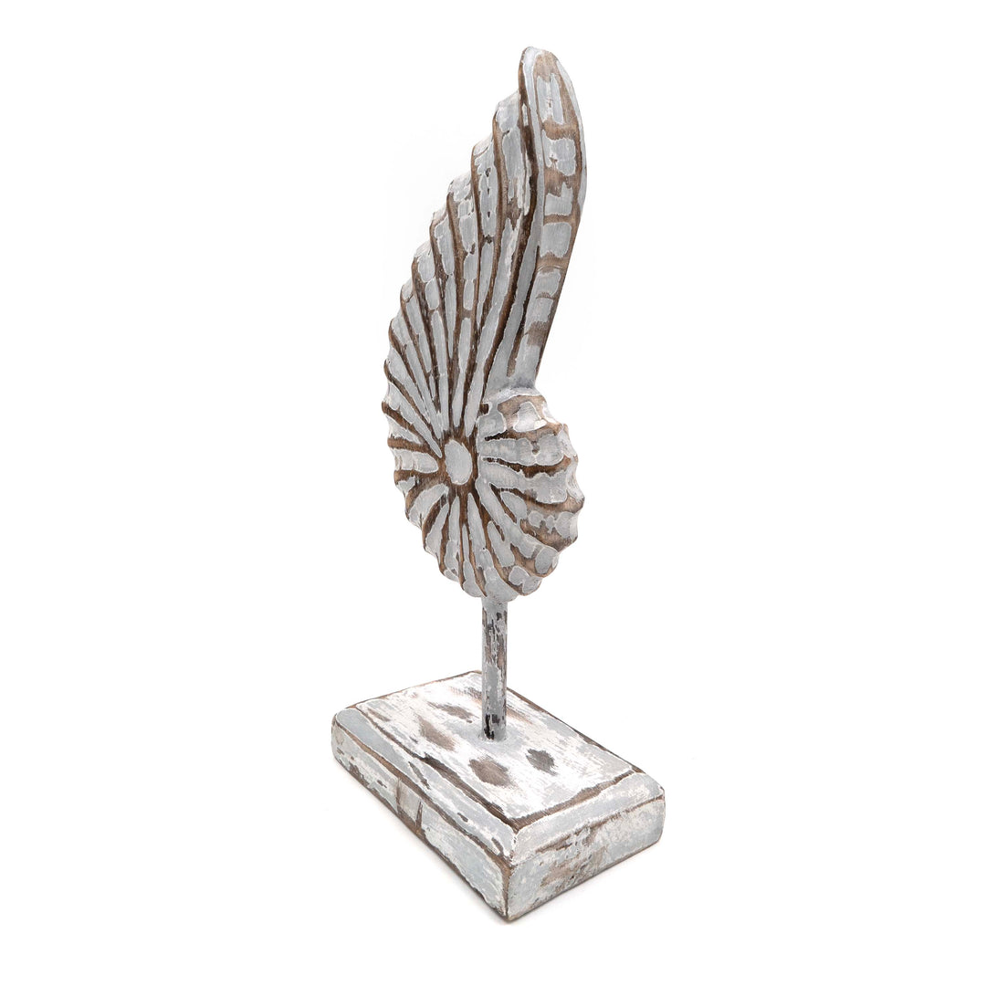 Albizia Wooden Sea Shell On Stand