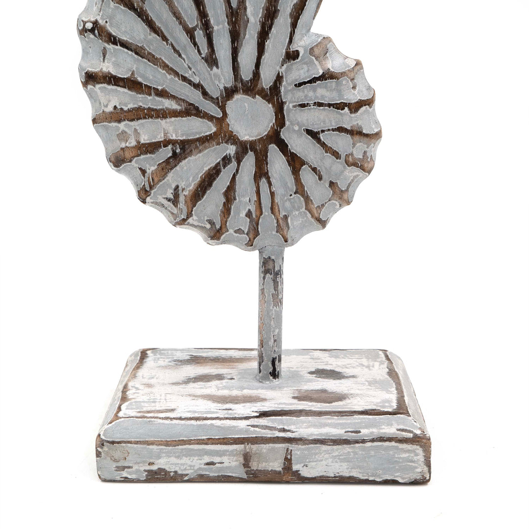 Albizia Wooden Sea Shell On Stand