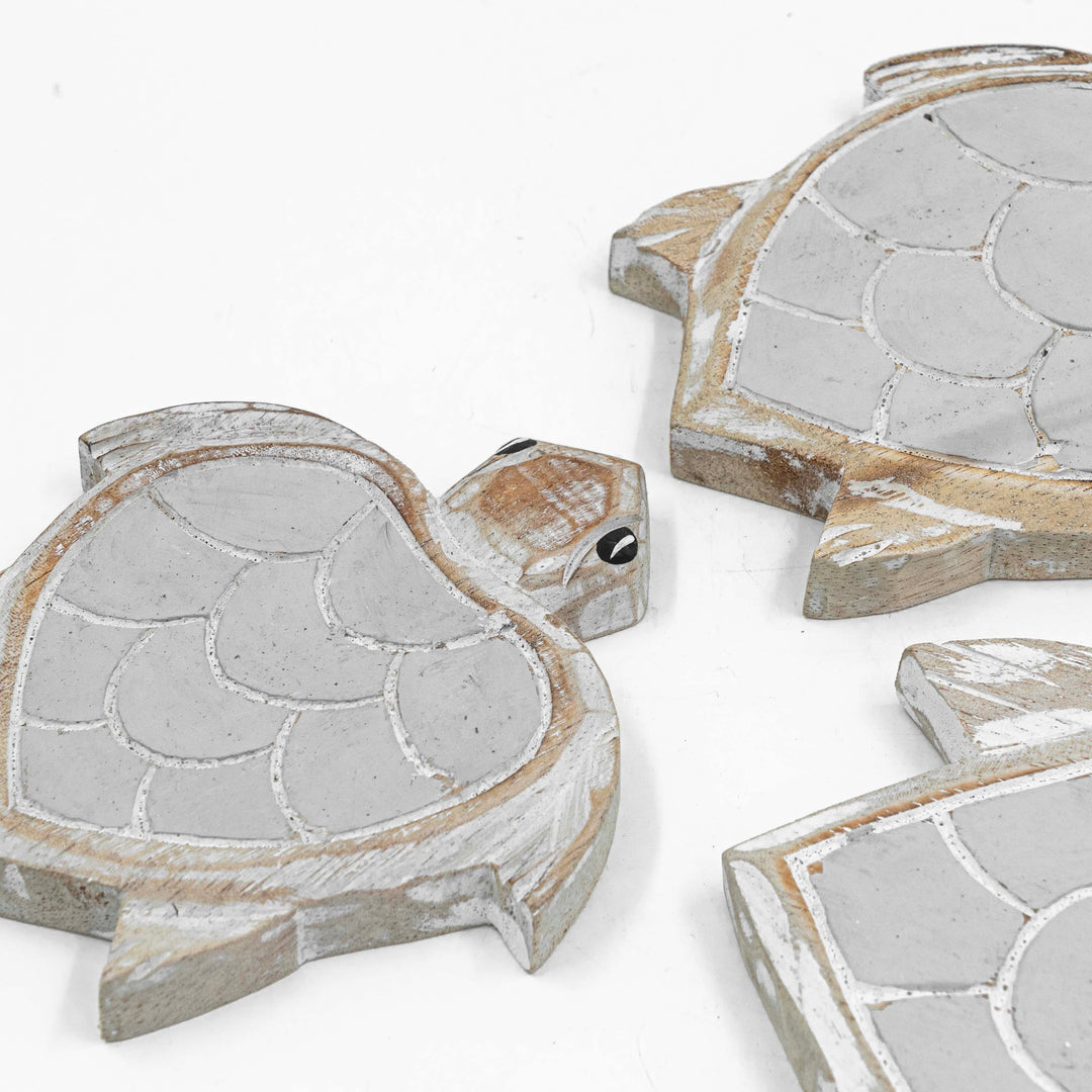 Albizia Wooden Tortoise (Set Of 3)