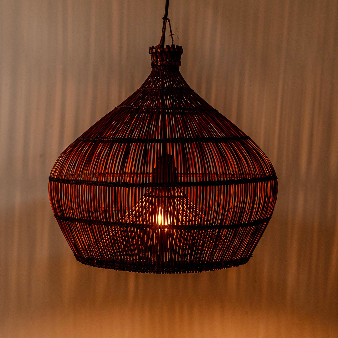 RATTAN DOME WOVEN PENDANT LAMP