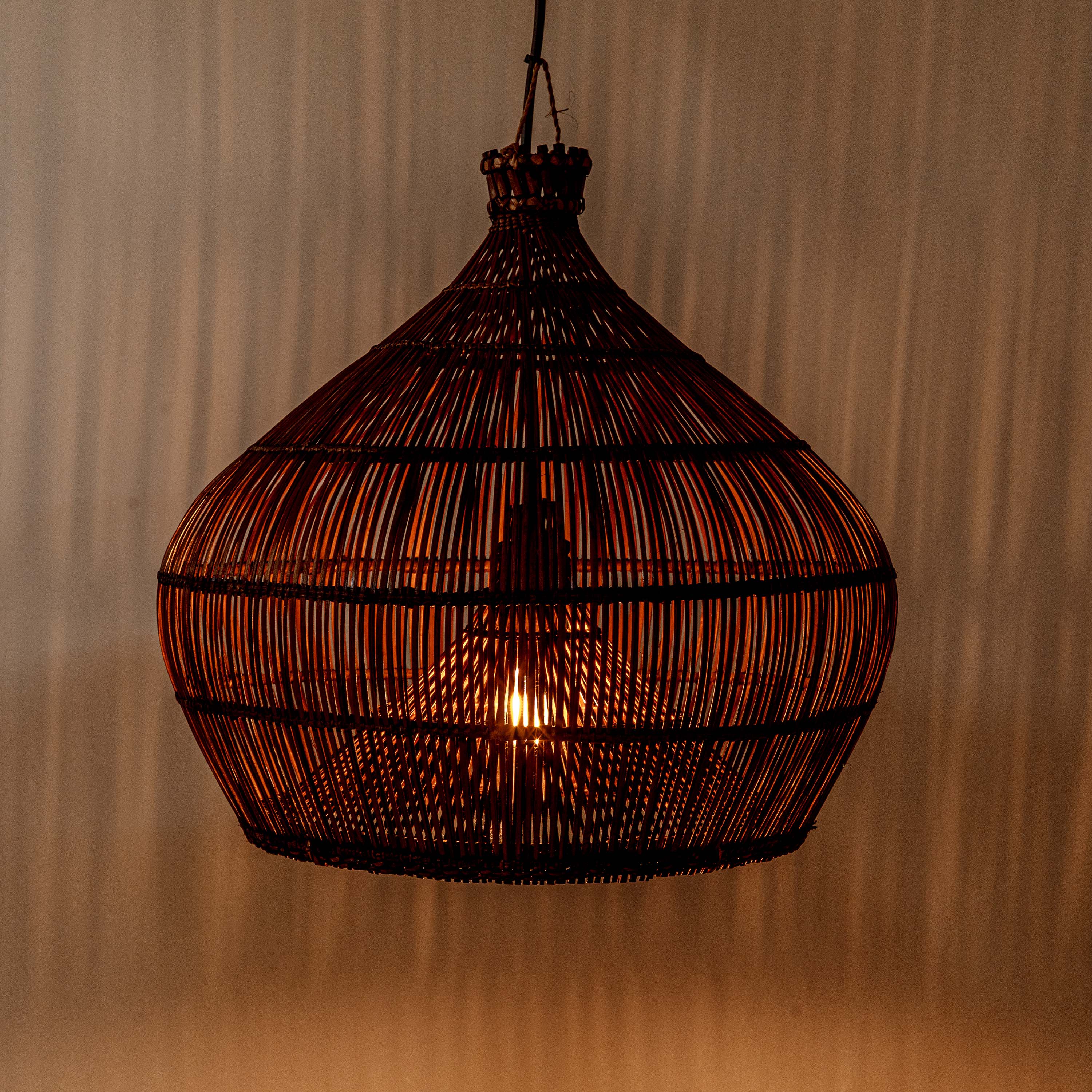 RATTAN DOME WOVEN PENDANT LAMP