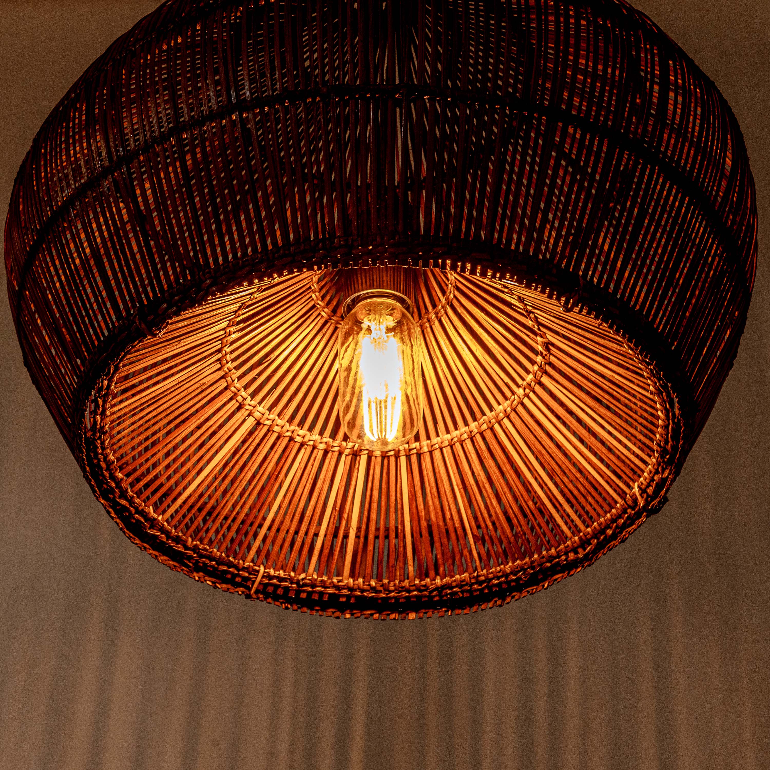 RATTAN DOME WOVEN PENDANT LAMP