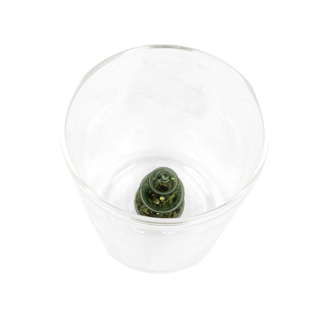 Green Flower Glass