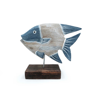 Albizia Wooden Fish On Stand