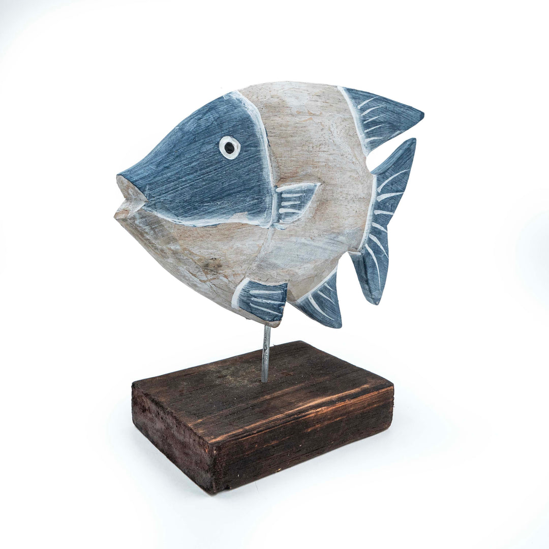 Albizia Wooden Fish On Stand