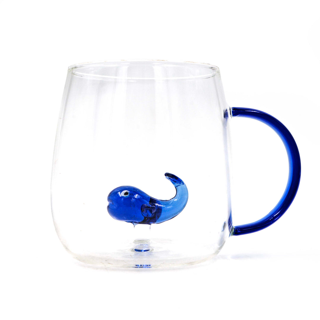 Blue Fish Glass Mug