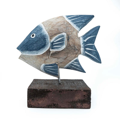 Albizia Wooden Fish On Stand