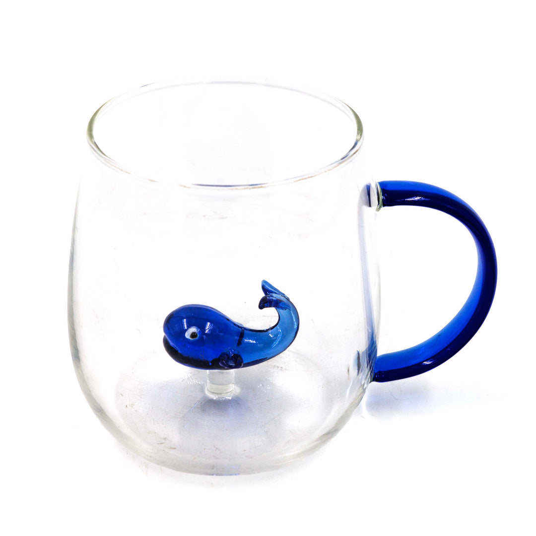 Blue Fish Glass Mug