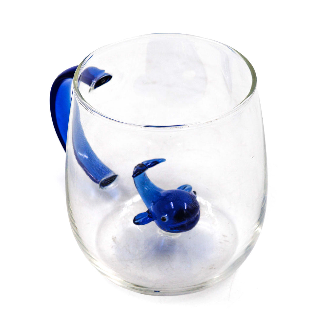 Blue Fish Glass Mug