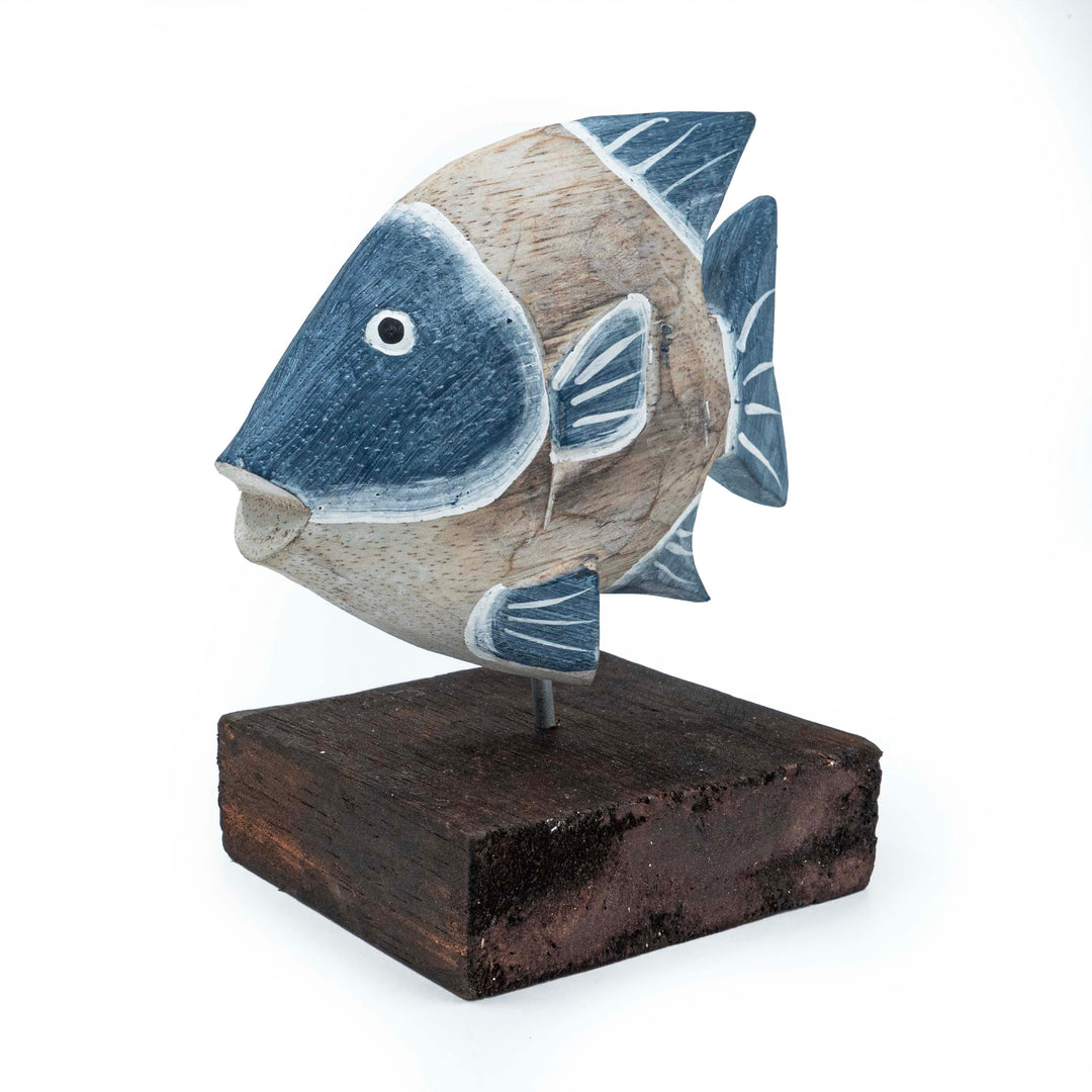 Albizia Wooden Fish On Stand